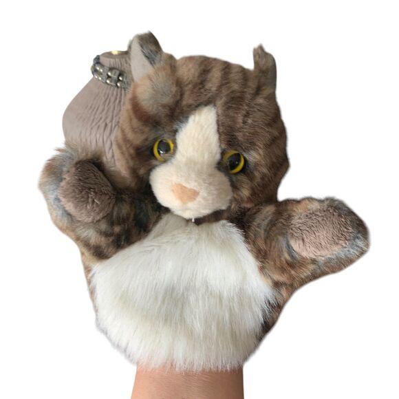 Folkmanis 7" Brown White Little Cat Kitten Stuffed Animal Plush Hand Puppet EUC - Picture 5 of 14